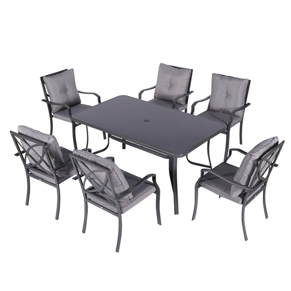 JUEE JOD-7396 1+6 OUTDOOR DINING SET W- HEART-SHAPED CHAIR