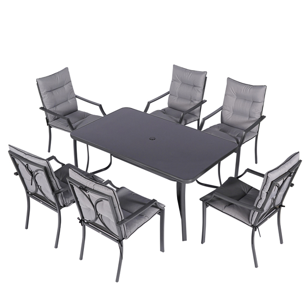 JUEE JOD-7986 1+6 OUTDOOR DINING SET W- X-SHAPED CHAIR