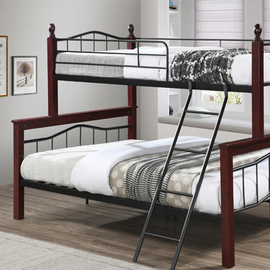 Metal bunk bed with wooden post collection reference